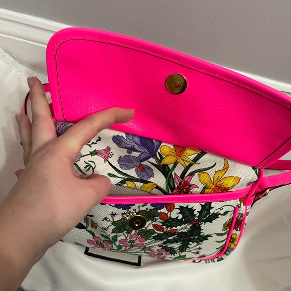 GUCCI canvas floral shoulder bag 550147 - Picture 12 of 16